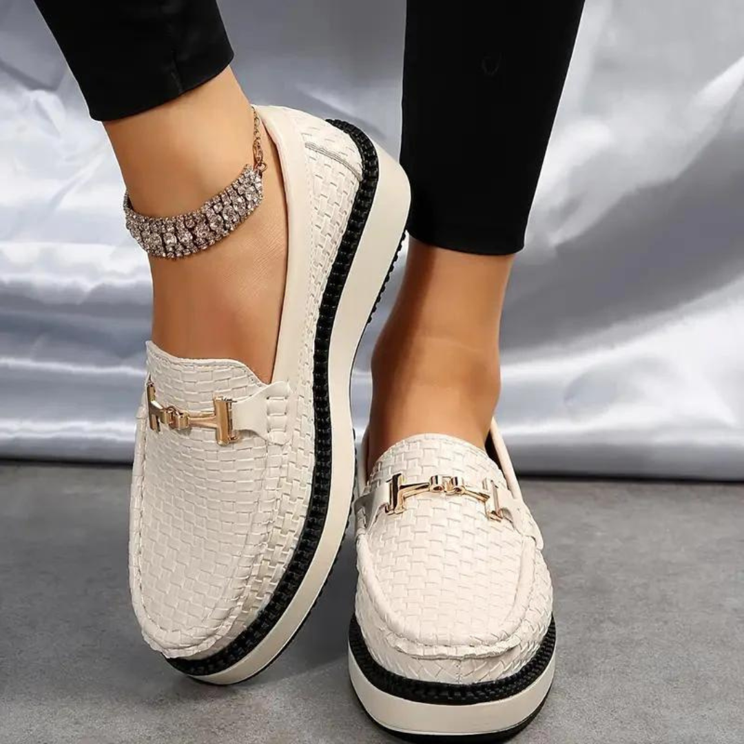 Anke Loafers | Comfortable Woven Platform Loafers for Women