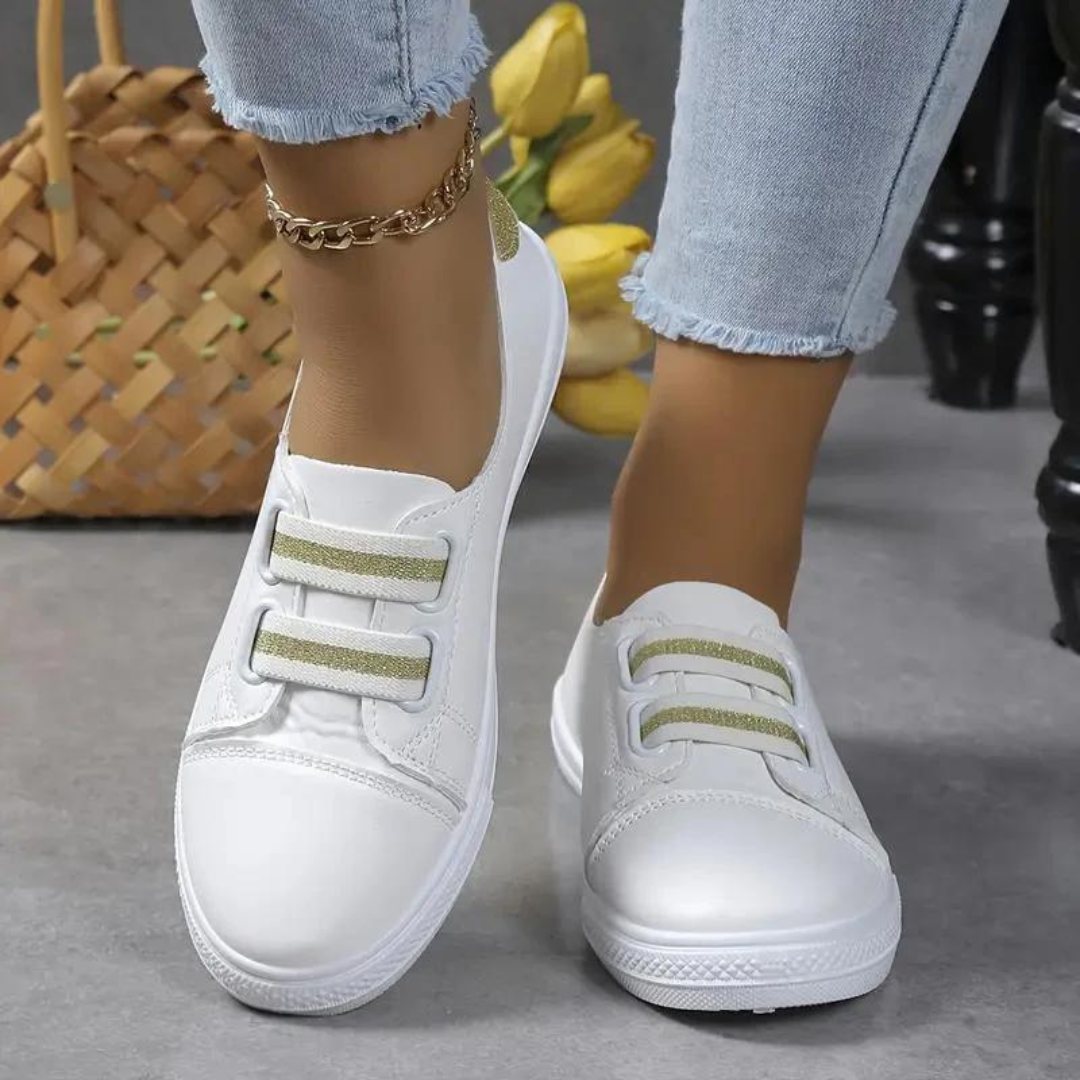 Anke Sneakers | White Slip-On Women's Walking Shoes