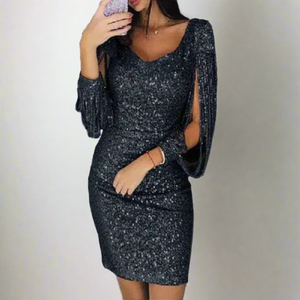 Anika Party Dress | Women's Dress - Sequin Midi