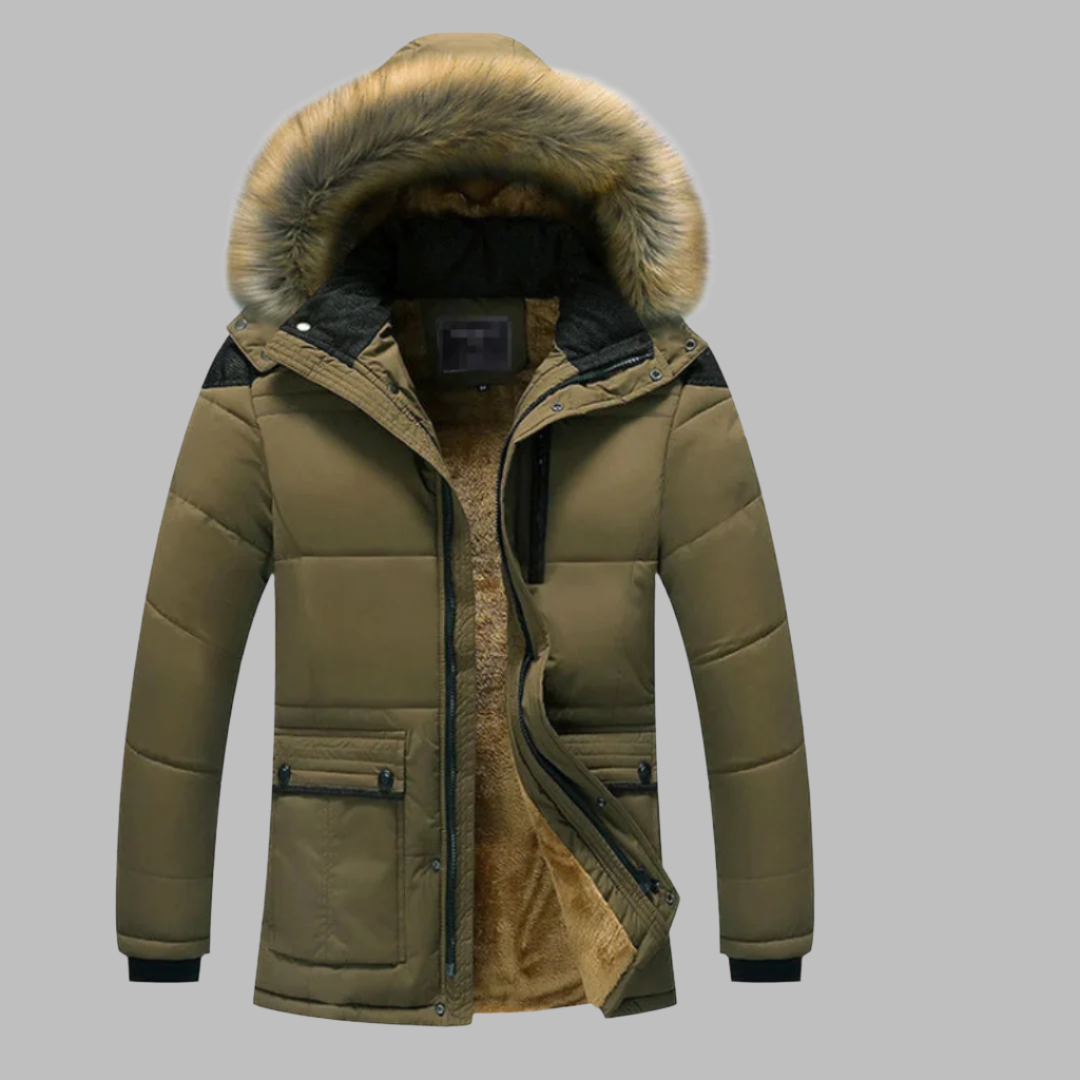 AlpineVoyage Parka | Long Waterproof Winter Jacket for Men with Fur Collar and Fleece Lining