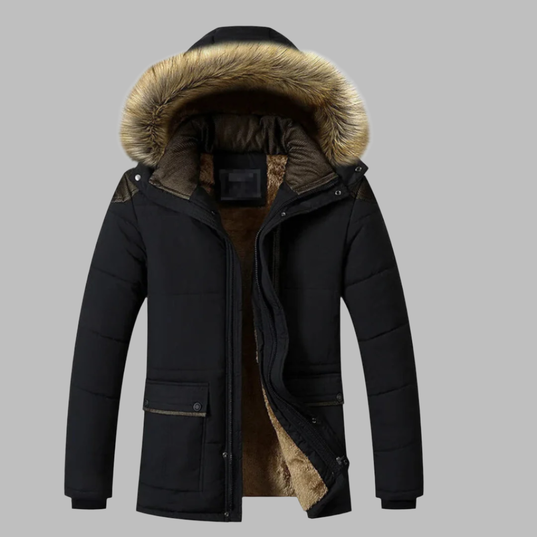 AlpineVoyage Parka | Long Waterproof Winter Jacket for Men with Fur Collar and Fleece Lining