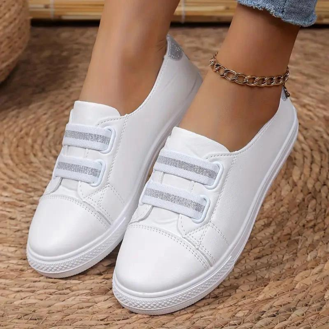 Anke Sneakers | White Slip-On Women's Walking Shoes