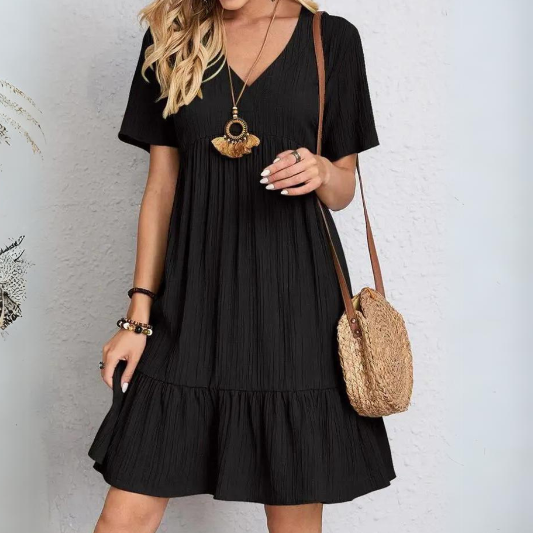 Anke Midi Dress | Trendy V-Neck Dress for Summer