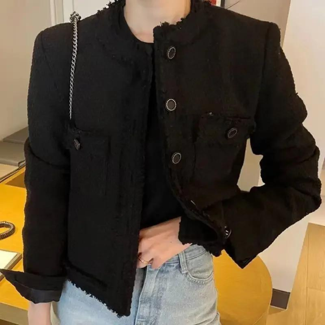 Anna Jacket | Stylish Cropped Long Sleeve Jacket with Thickened Cotton