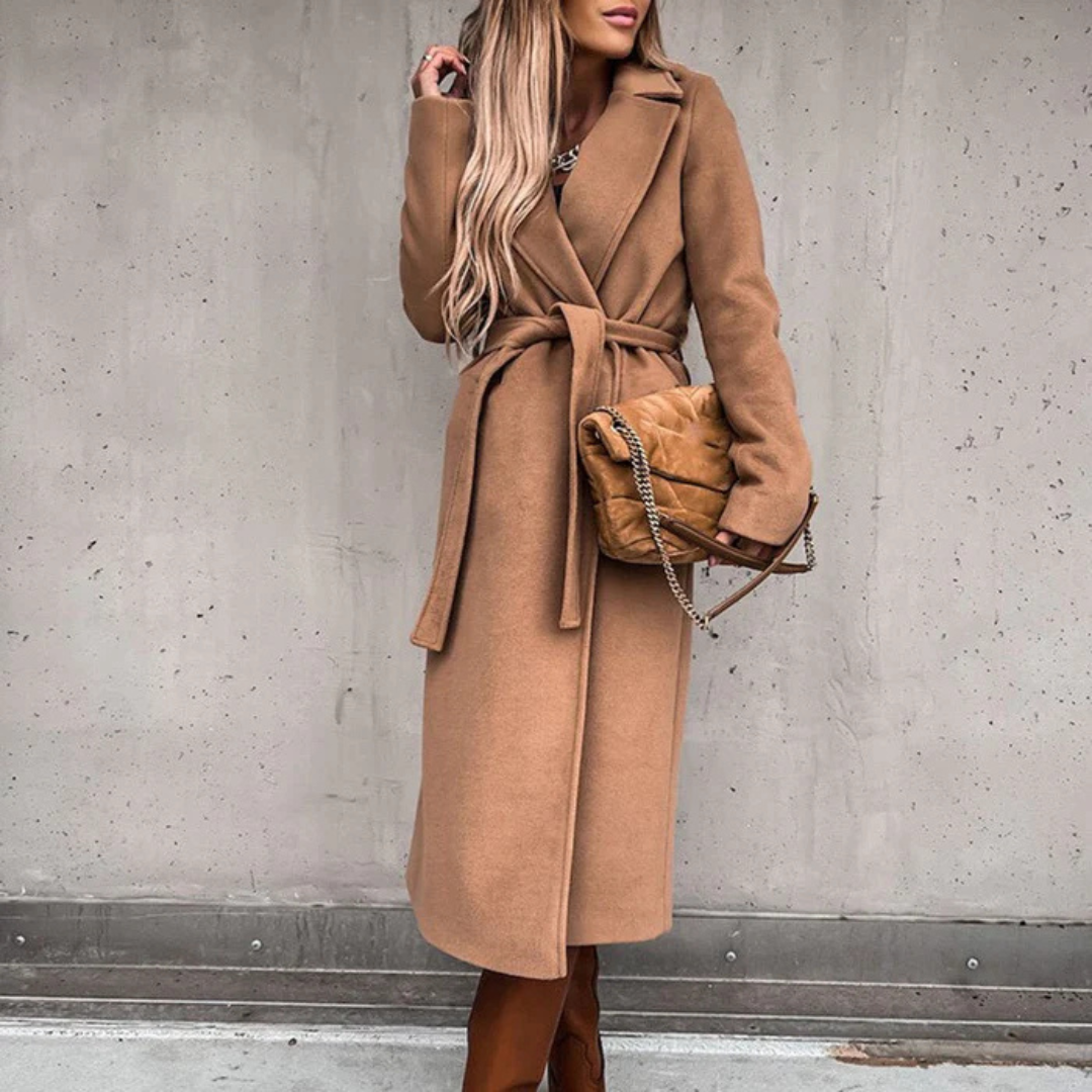 Alena Wool Coat | Elegant Women's Coat with Belt
