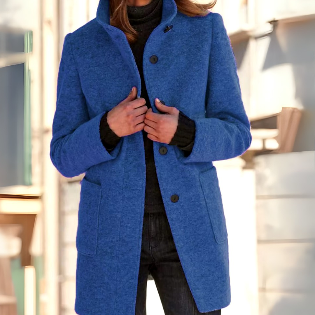 Amy Wool Coat | Elegant Women's Coat with High Collar