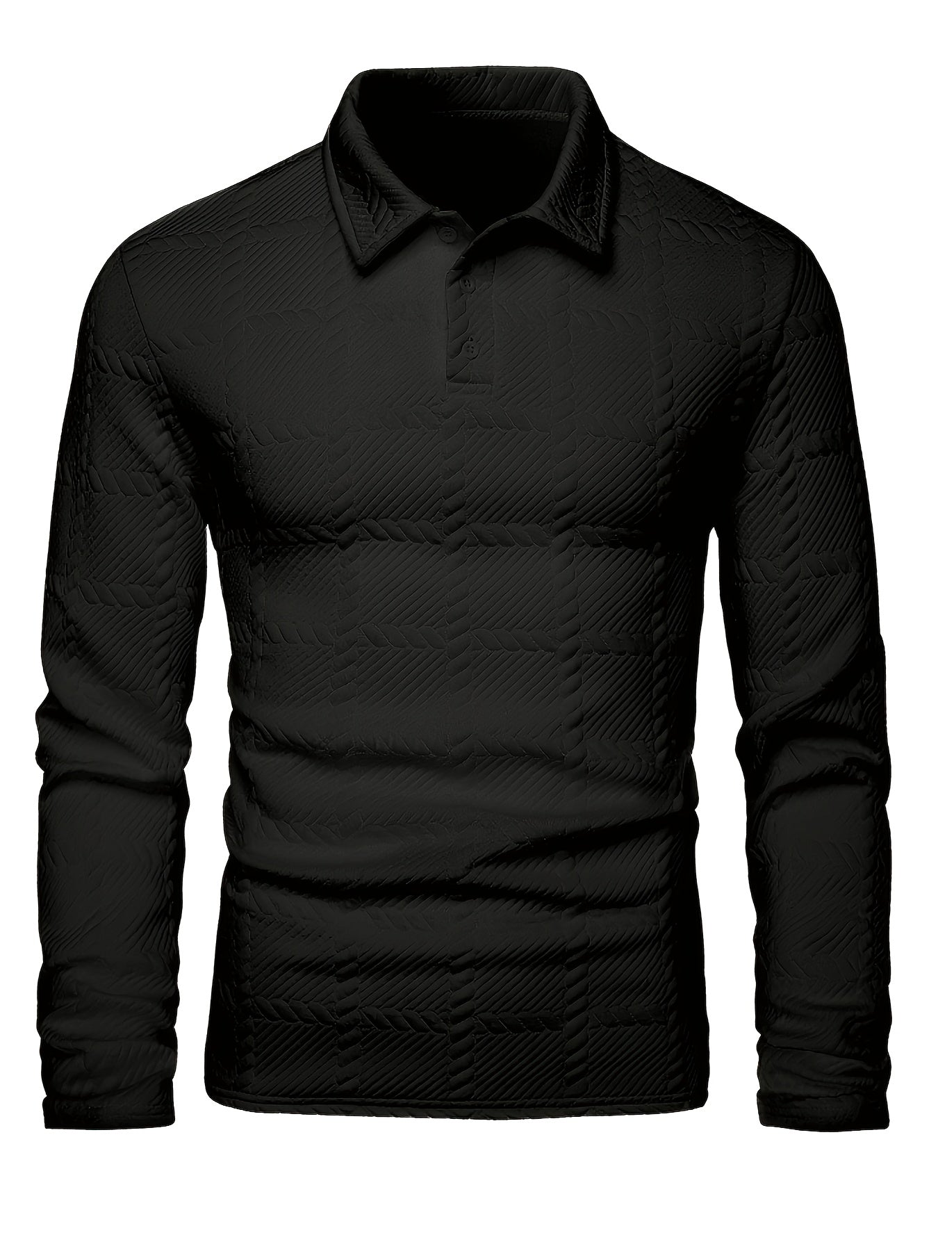 Men's Polos for Spring and Fall, Stylish and Casual Knitted Jacquard T-Shirts